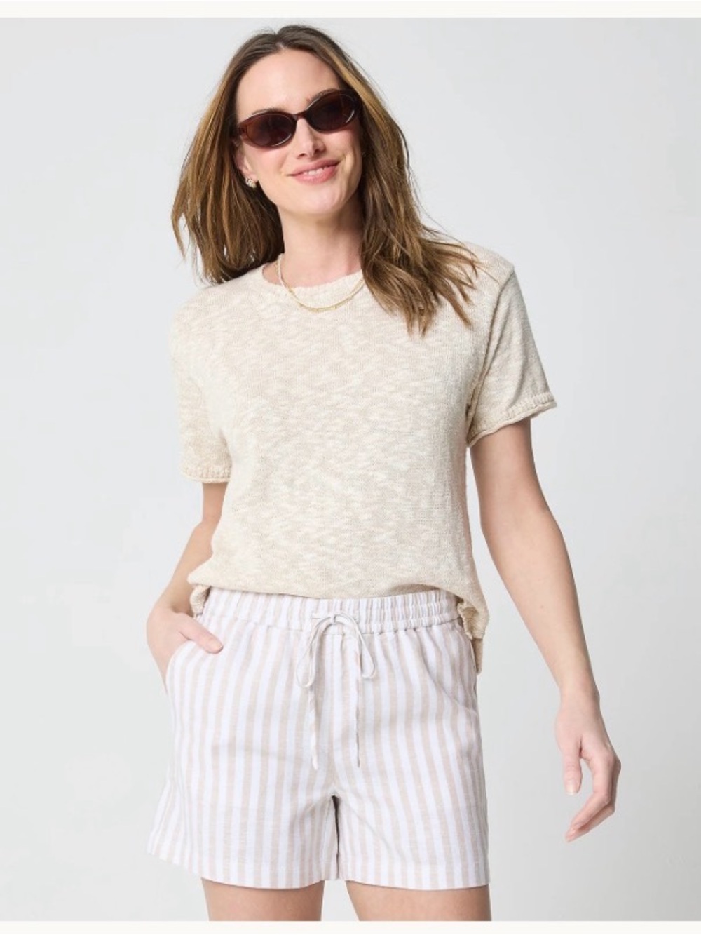 J. Crew Linen-blend drawstring short